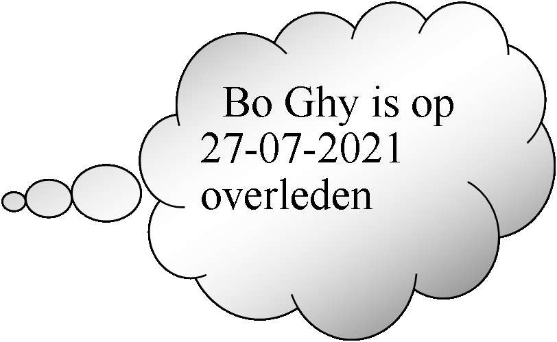 Gedachtewolkje: wolk:     Bo Ghy is op 27-07-2021overleden